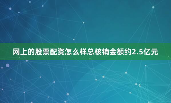 网上的股票配资怎么样总核销金额约2.5亿元